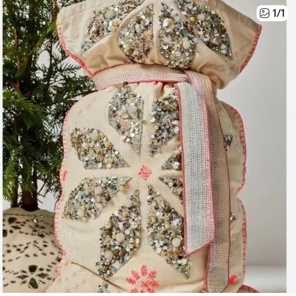 Free People Pink Holiday Gift Sack
